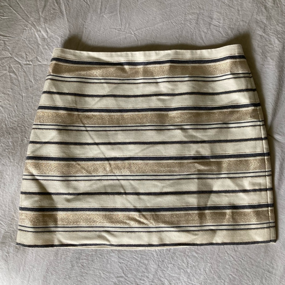 Gold Striped J. Crew Mini Skirt